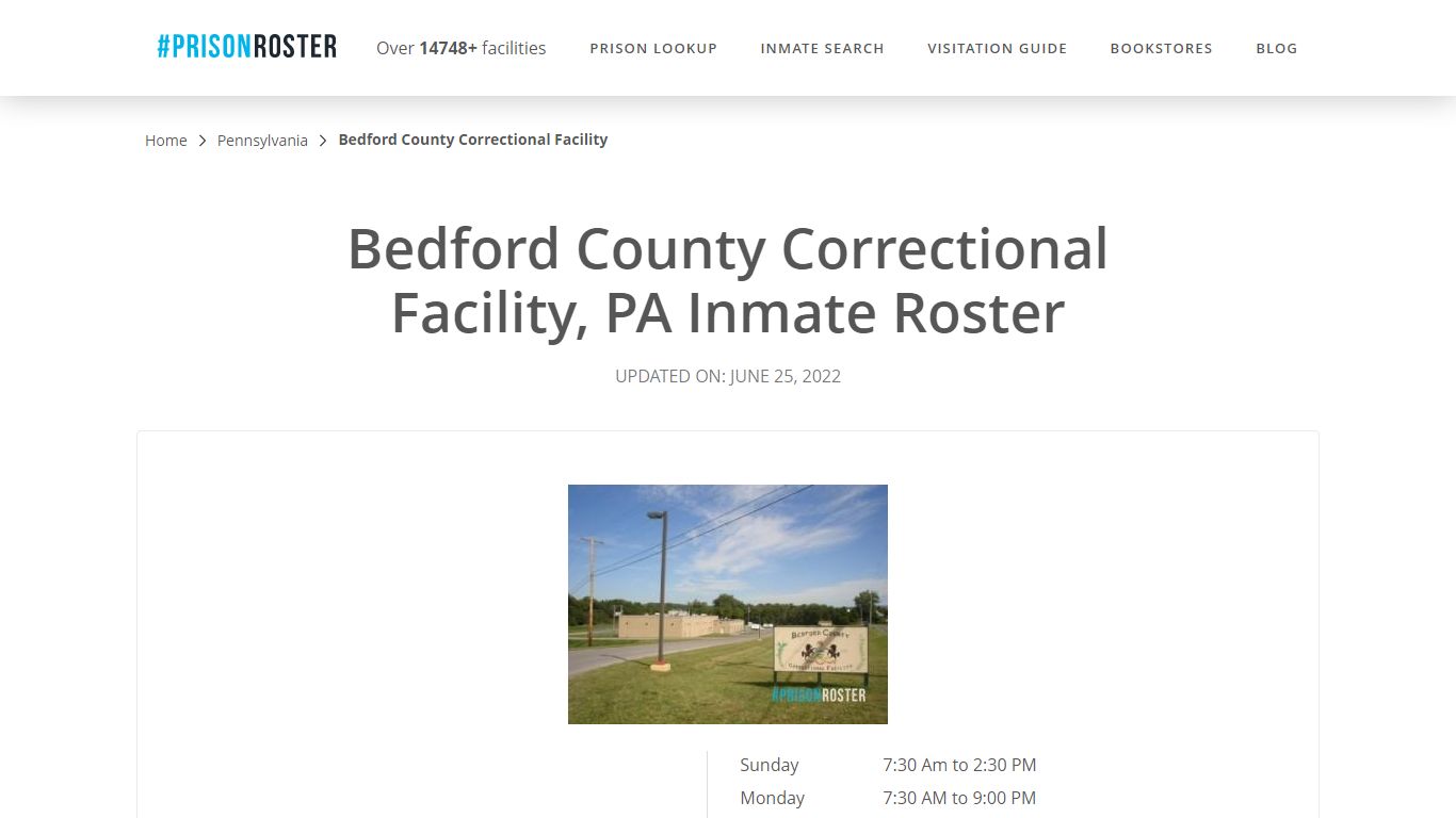Bedford County Correctional Facility, PA Inmate Roster - Prisonroster